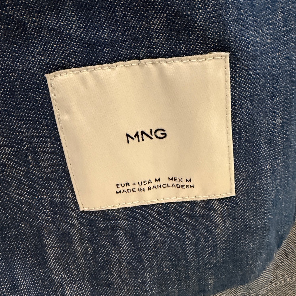 Mango Cotton-Linen Denim Chore Coat - Picture 3 of 4